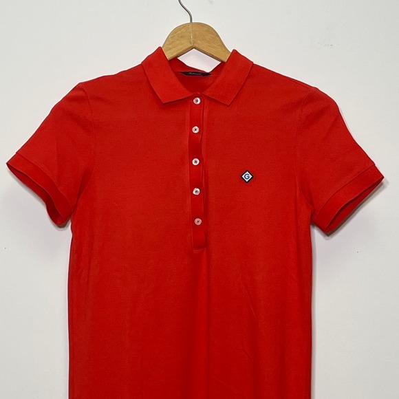 Gant Women Short Sleeve Collared Pique Polo Dress Lava Red XS - Picture 3 of 6